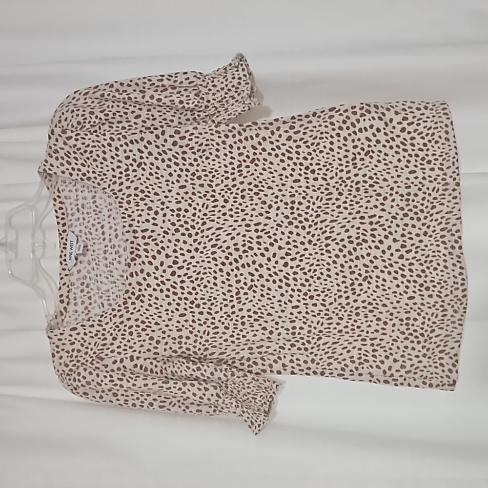 Nine West animal print quarter sleeve shirt